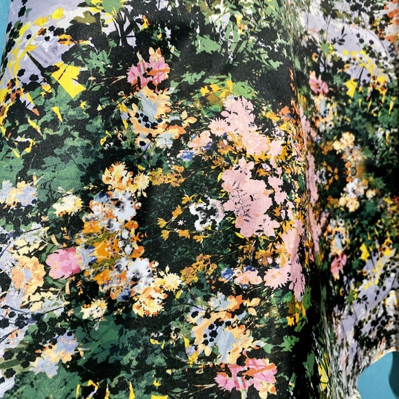 Teri Jon by Rickie Freeman Black 3D Lace Cap Sleeve Floral Print Midi Dr… - Picture 10 of 16